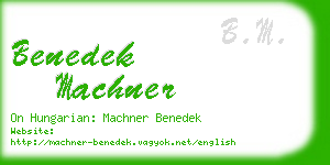 benedek machner business card